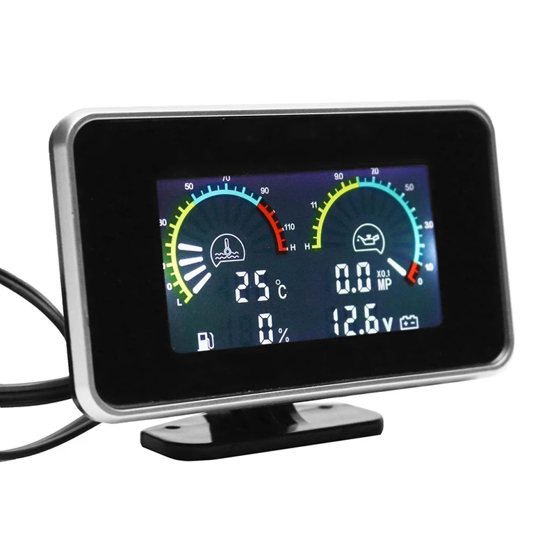4 в 1 Lcd Автомобильный цифровой ЖК дисплей инструмент масляной Давление Датчик
