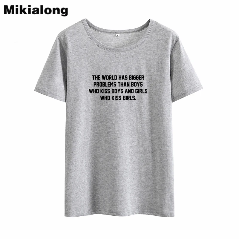 Mikialong The World Has Problem Женская Футболка Harajuku Tumblr женская черная хлопковая Femme с