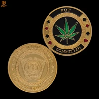 casino chips gifts pot committed metal poker token challenge coin gold plated lucky souvenir pop token coin collection