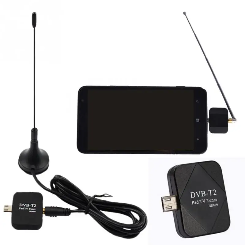 Мини микро USB тюнер ТВ приемник+ антенна для Android смартфон планшет Профессиональный цифровой DVB-T2 DVB-T ТВ приемник+ антенна