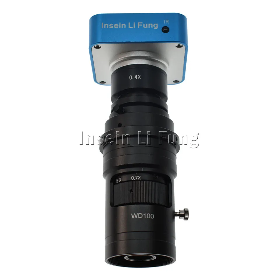 

20MP HDMI видео микроскоп камера + 10X-200X регулируемое увеличение зум C-mount объектив рабочее расстояние 100 мм-150 мм + 144 LED свет