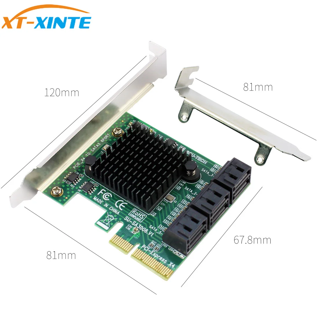 Адаптер для расширения PCI E Express на 6 портов SATA3.0 SATA 3 III Гбит/с низкопрофильный