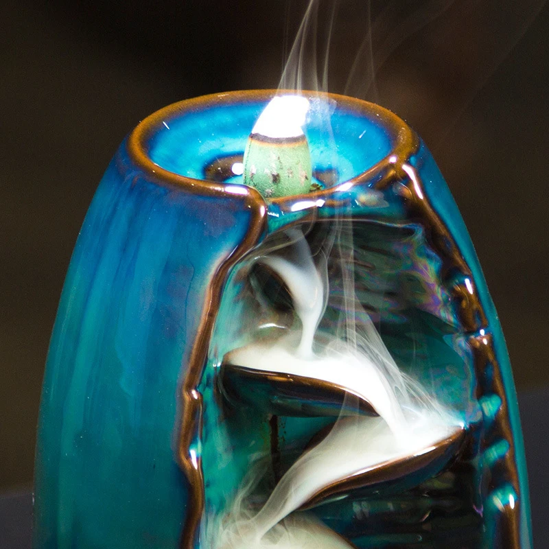 Waterfall Reflux Fragrance Furnace Ceramic Lotus Home Decoration Office | Дом и сад