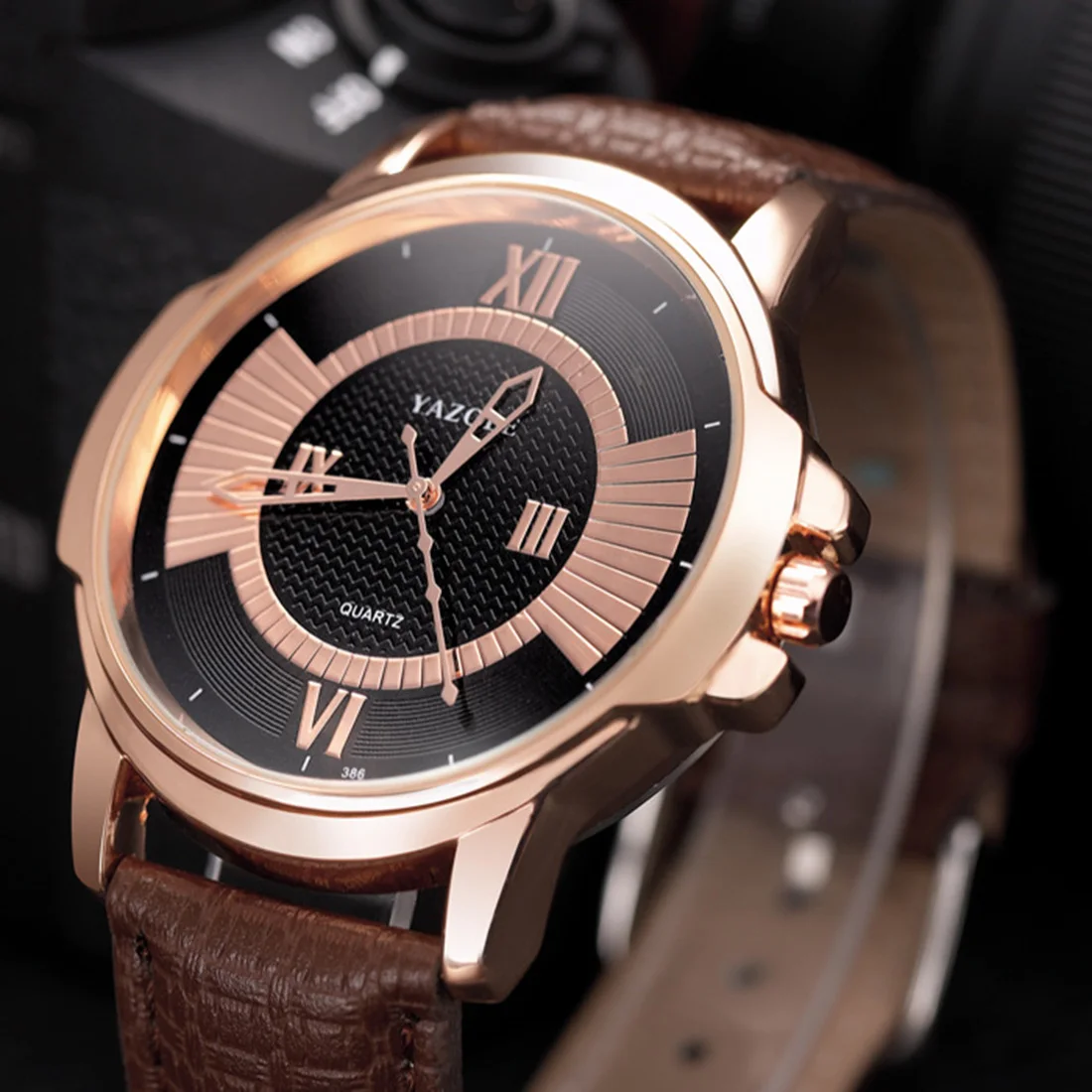 Черный для мужчин часы роскошные нержавеющая сталь кожа бизнес Relojes Hombre Новая