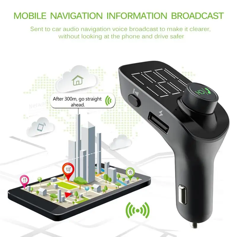 ONEVER беспроводной Bluetooth FM передатчик MP3 плеер модулятор U диск ЖК дисплей Дисплей