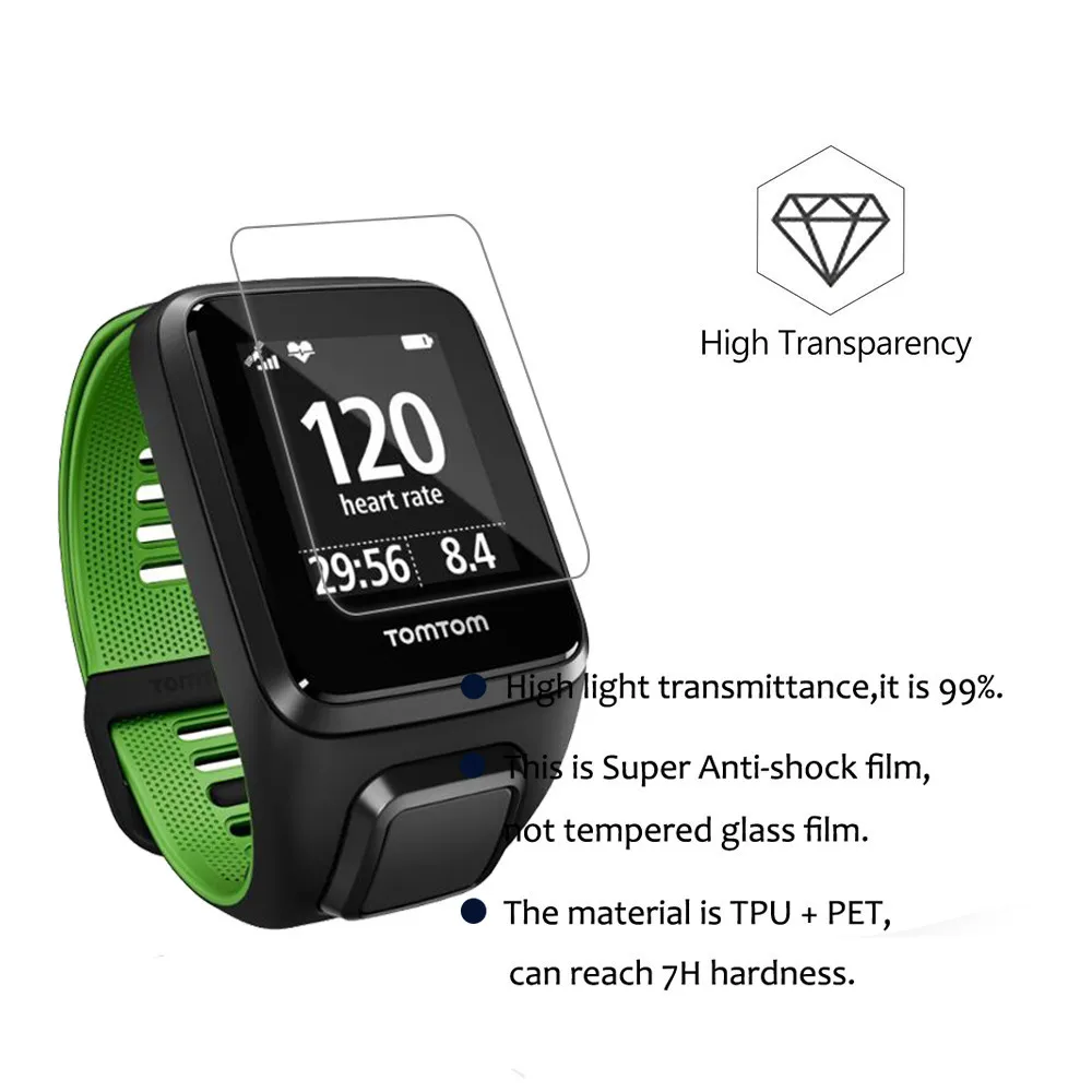 3 упаковки для TomTom Runner GPS 7H Взрывозащищенная защитная пленка экрана Защитная