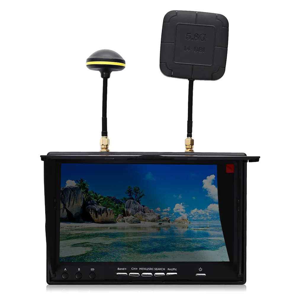 Квадрокоптер Ideafly Радиоуправляемый для рыбалки 5 8G FPV 7 дюймов монитор IP67