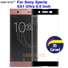 Защитное стекло для Sony Xperia XA1 Ultra Dual G3212, твердость 9H 3D, полное покрытие, тонкое, закаленное