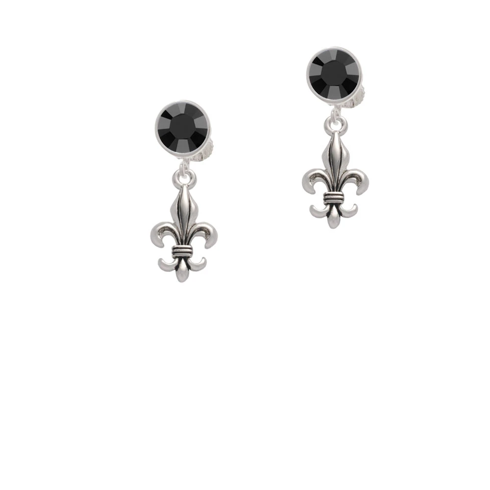 Серьги клипсы с кристаллами Fleur di Lis|Серьги-клипсы| |