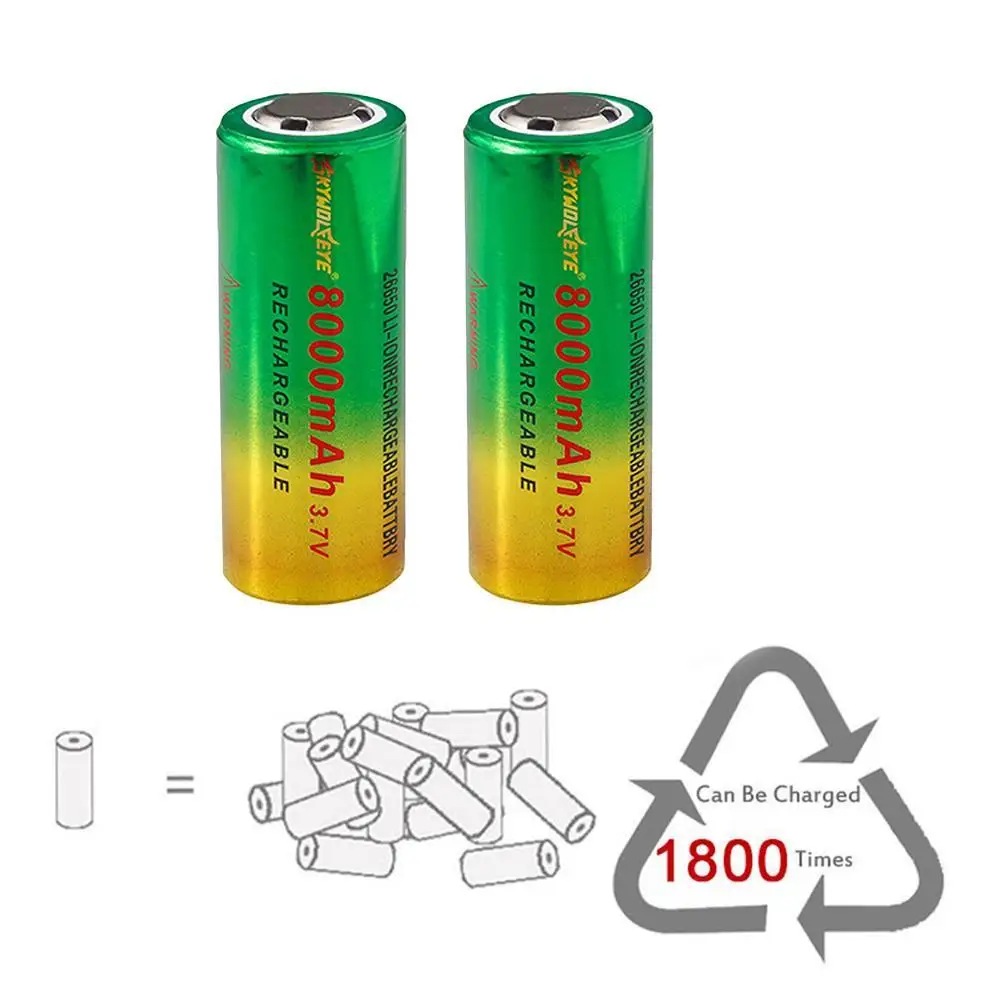 8000 mAh литий ионная 26650 3 7 V аккумуляторная батарея для освещения светодиодного