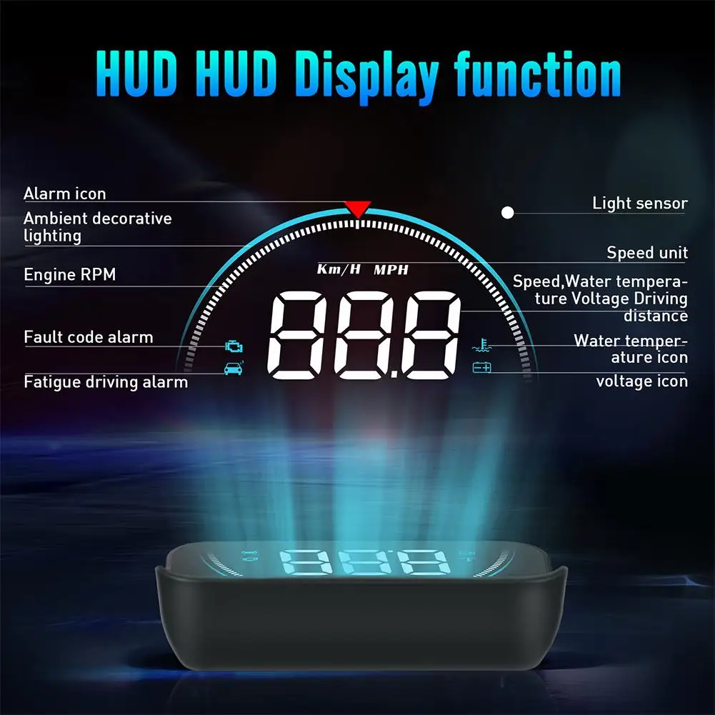 Автомобильный OBD2 дисплей на голову цифровой Hud Спидометр цветной лобовое стекло