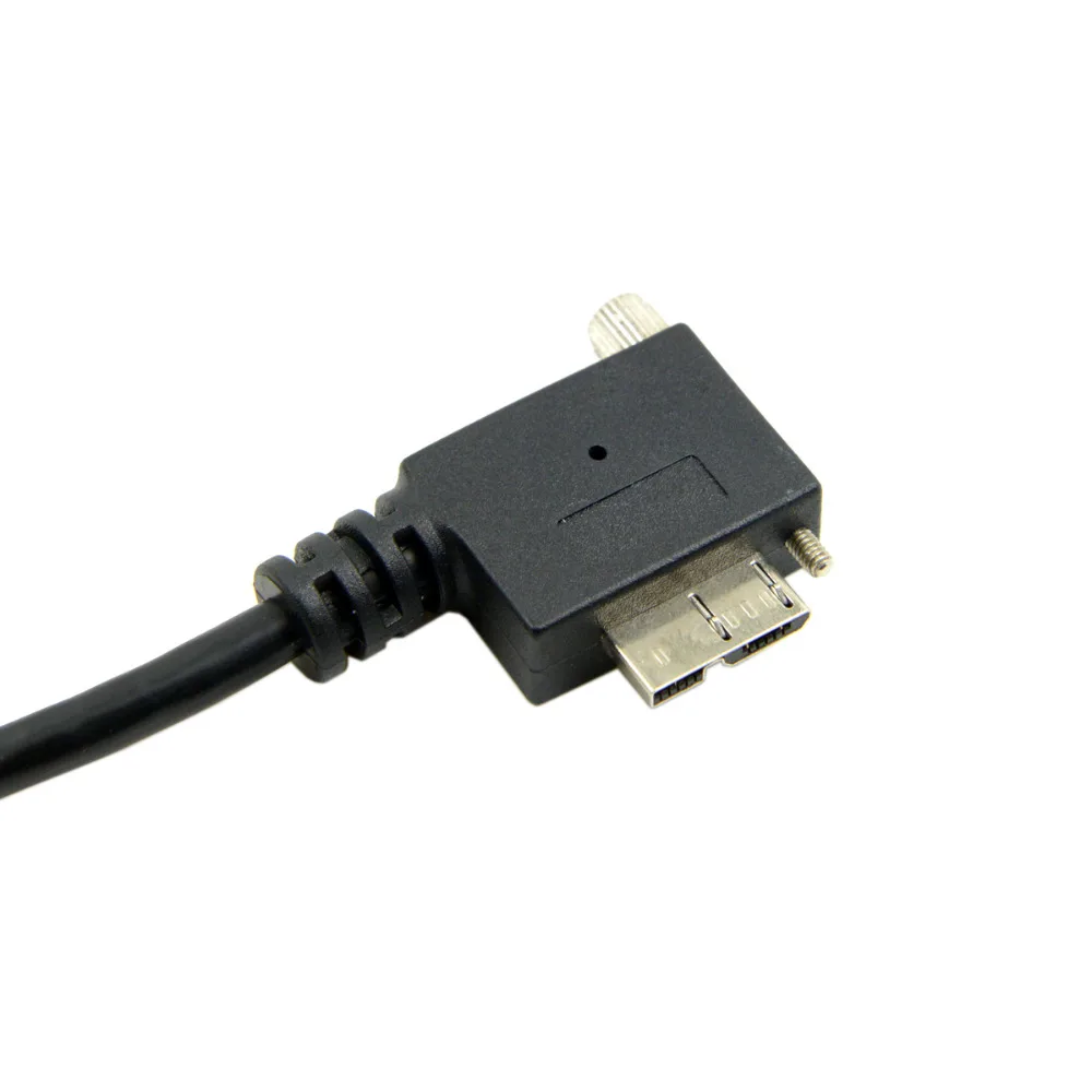 

CYDZ Down Direction Angled 90 Degree USB 3.0 A plug to Micro B Plug Right Angled / Left Angled locking screws Panel Cable 50cm