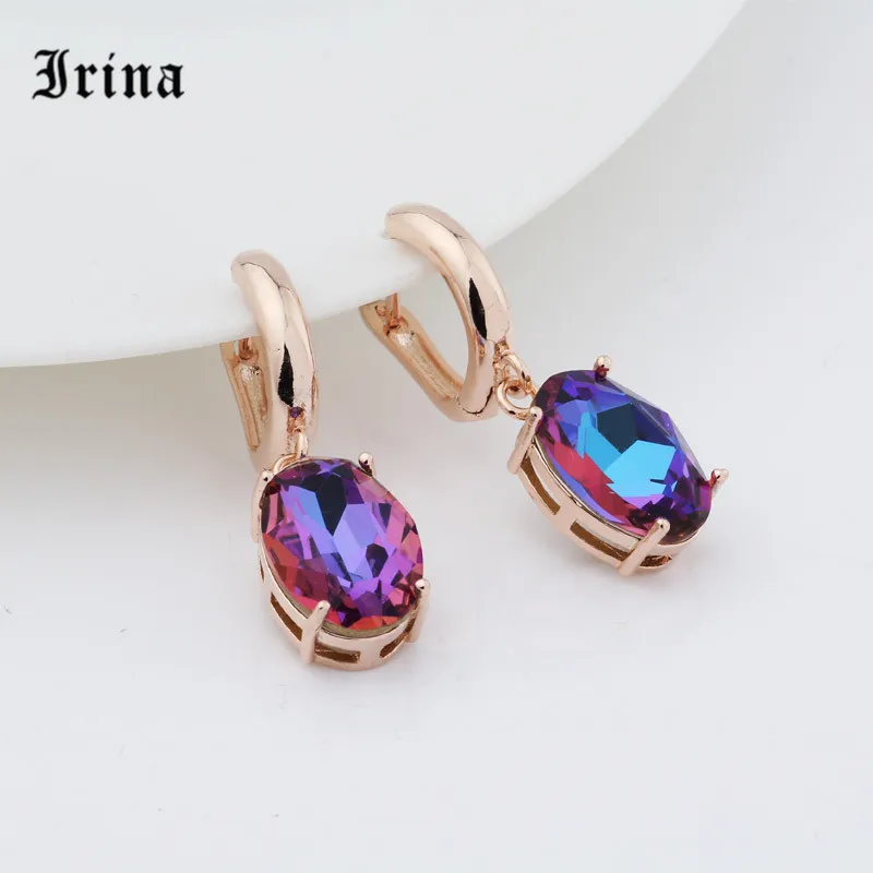 Женские серьги подвески Irina 585 из розового золота ювелирные изделия для