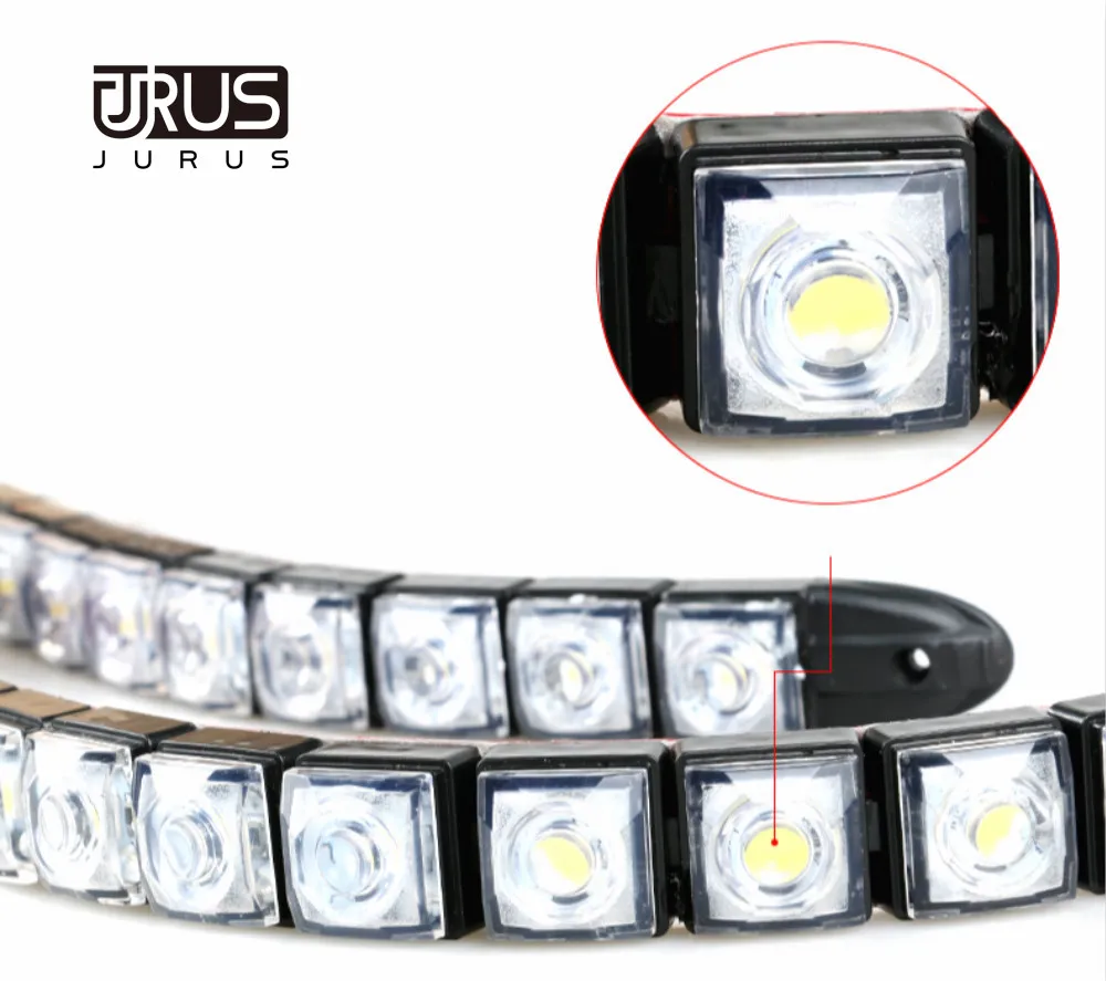 JURUS 2 шт автомобилей дневного света DRL Гибкая вождения Светодиодные ленты