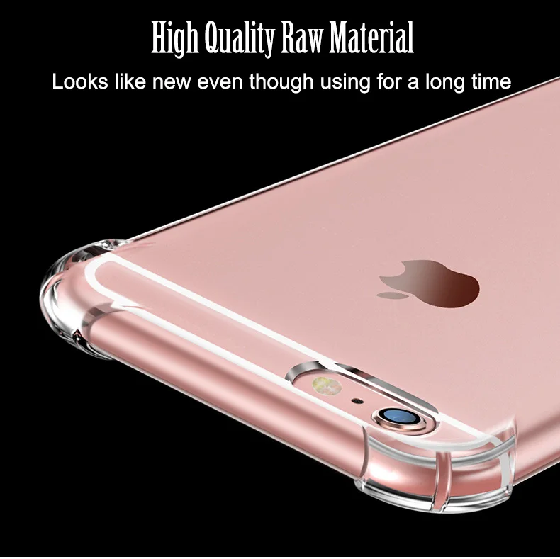 Silicone Clear Shockproof Pour Case For iPhone 6 S 6S X 10 Xs Max XR iPhone7 Plus 6Plus 6sPlus 7Plus 8Plus Phone Cover |