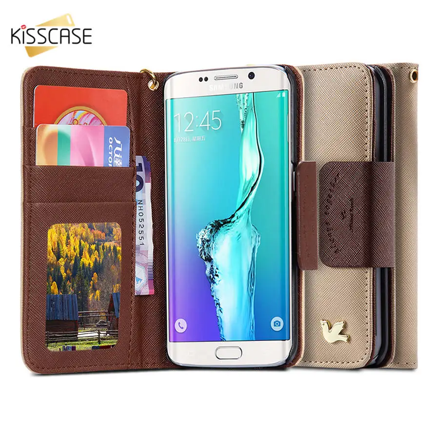 Кожаный чехол KISSCASE для iPhone 6 7 Plus защитный чехол-подставка Samsung S3 S4 S5 S6 крышка Edge |