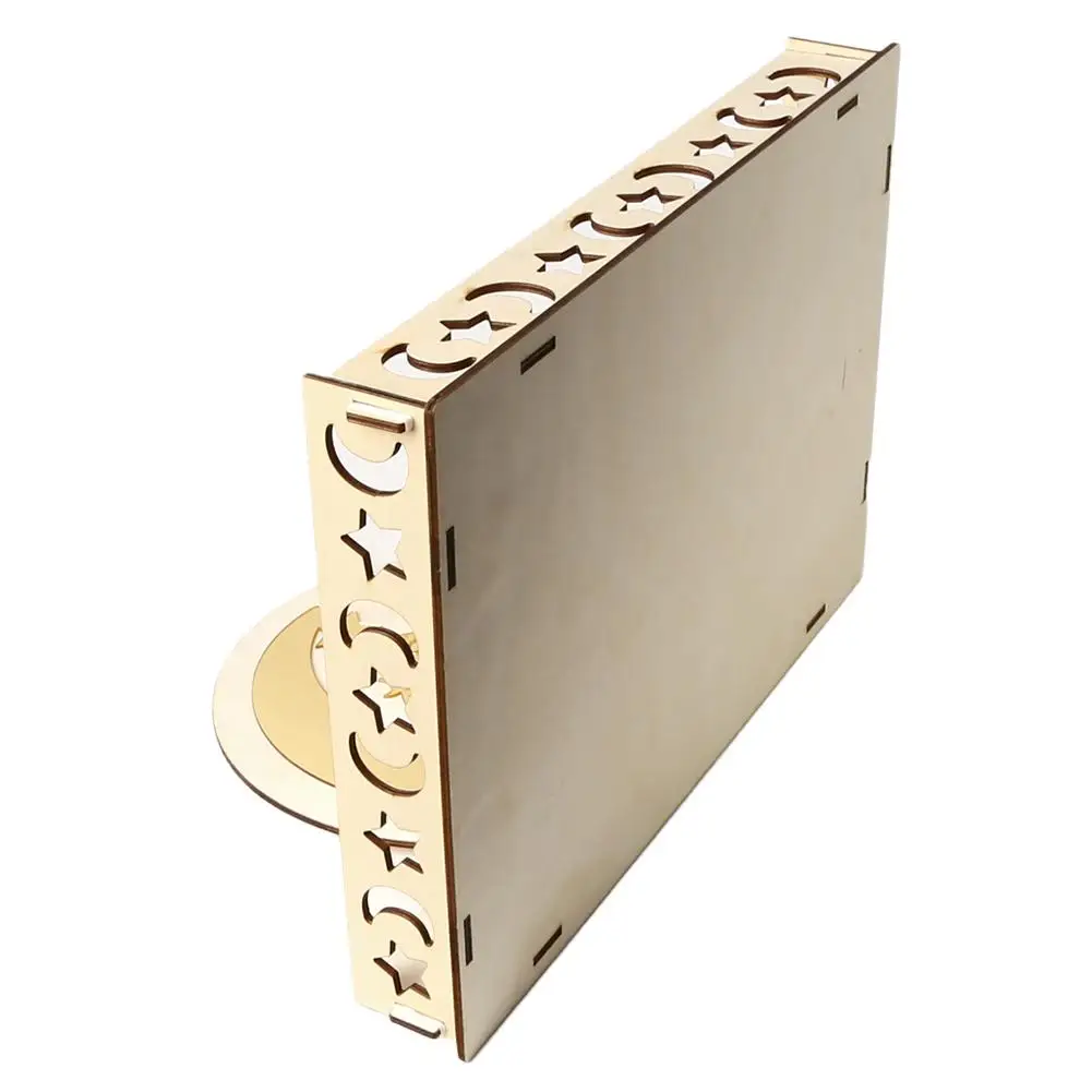 Ислам ИД Рамадан Мубарак DIY деревянный десертный поднос для печенья полые