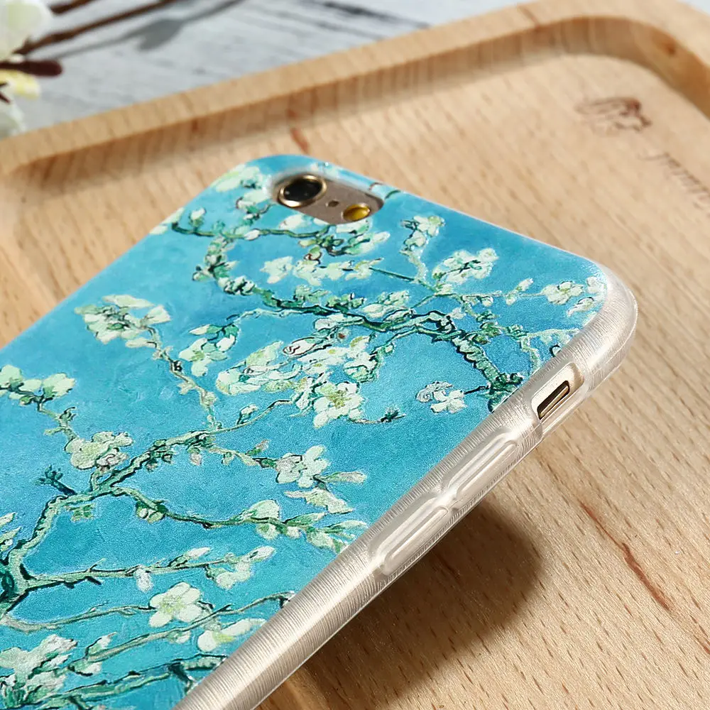 CASEIER 3D винтажный рельефный чехол с цветочным рисунком для iPhone 7 8 6 6s Plus из ТПУ