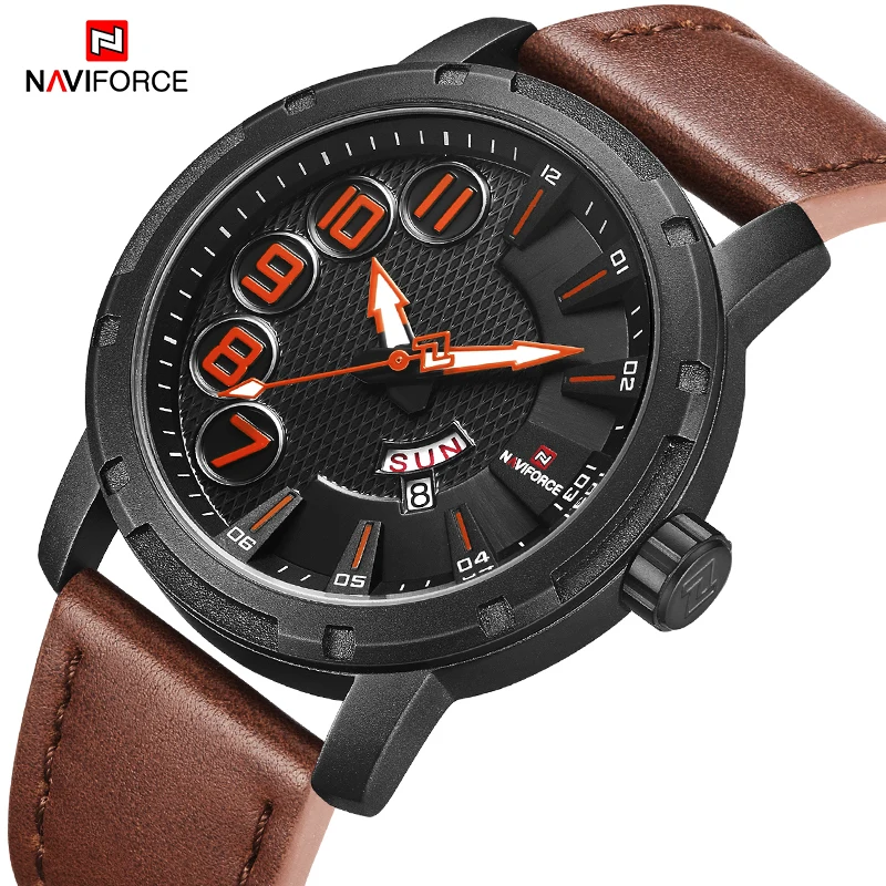 Оригинальные мужские модные часы NAVIFORCE Роскошные Топ Брендовые спортивные