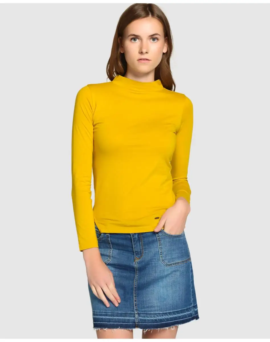 Женская рубашка с длинным рукавом и воротником | одежда