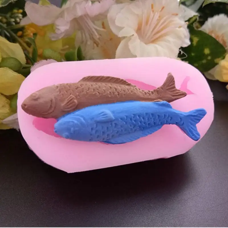 Силиконовые формы для помадки на торт 3D Карп Золотая рыбка пресс форма мыла рыбы