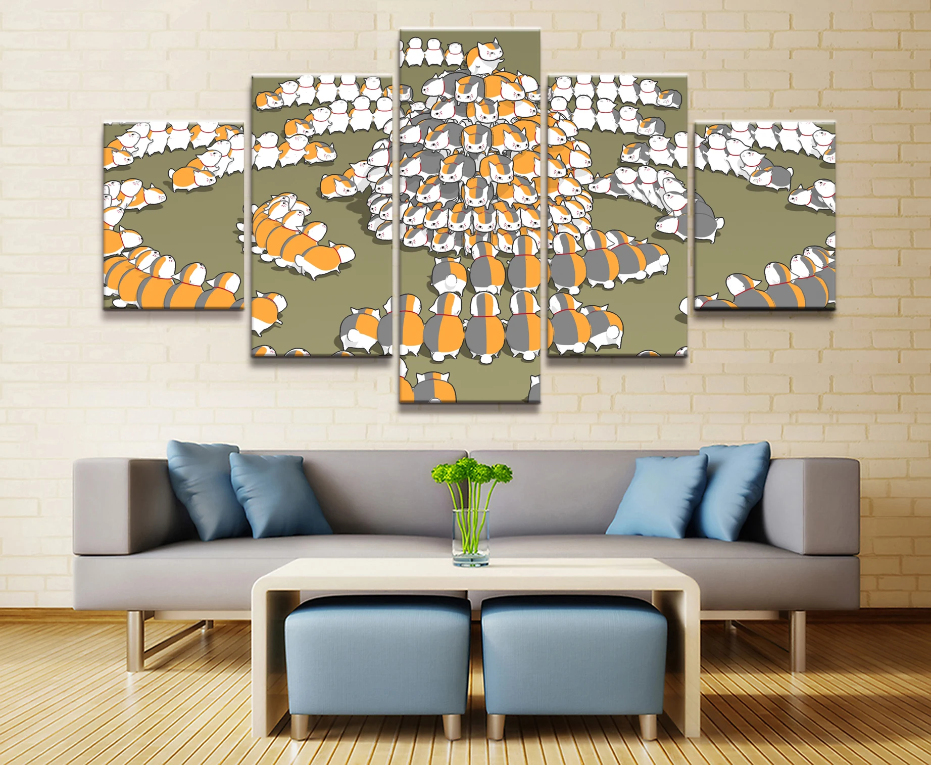 5 piece Anime Poster Natsume friends account Wall Printed Painting Home Decor Japanese Cartoon Decoration Canvas | Дом и сад