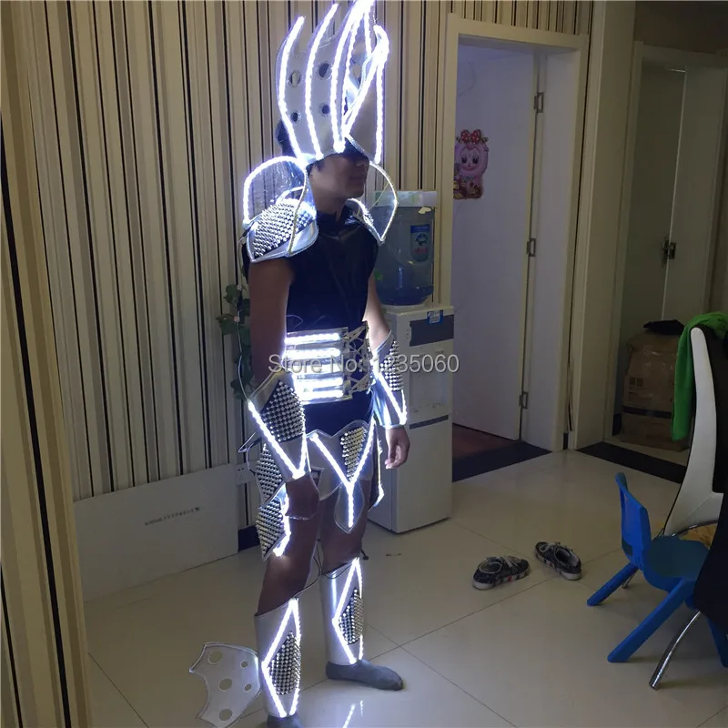 Женские Мужские бальных танцев унисекс Робот LED костюмы dj диско этапа певица