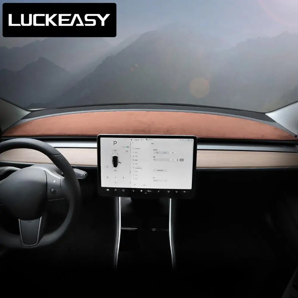 LUCKEASY тире коврики для Tesla модель 3 2017 2021 Tesla3 ковровое покрытие солнцезащитный крем