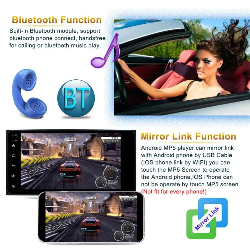 7-дюймовый четырехъядерный Android 8 1 автомобильный MP5 плеер GPS Navi AM FM радио WiFi BT