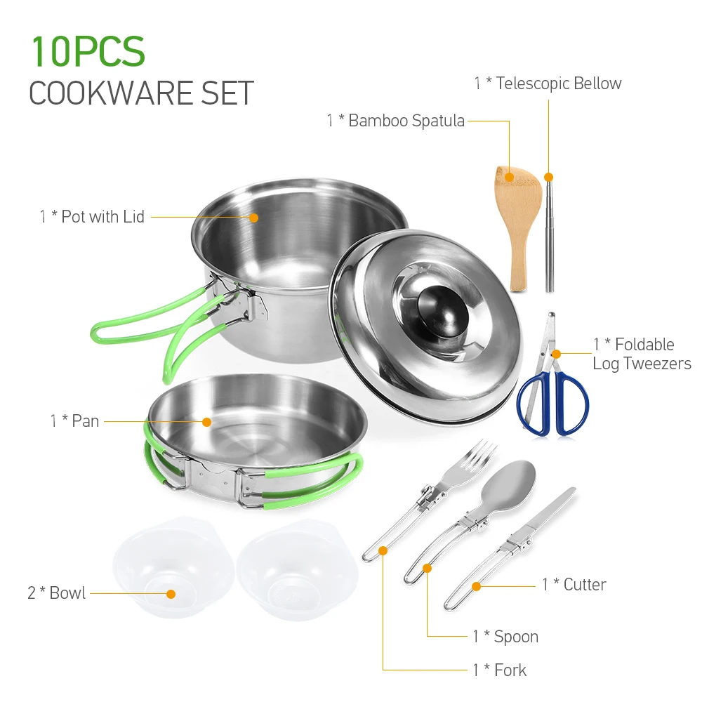 Посуда для кемпинга посуда набор кастрюль и сковородок приготовления пищи на