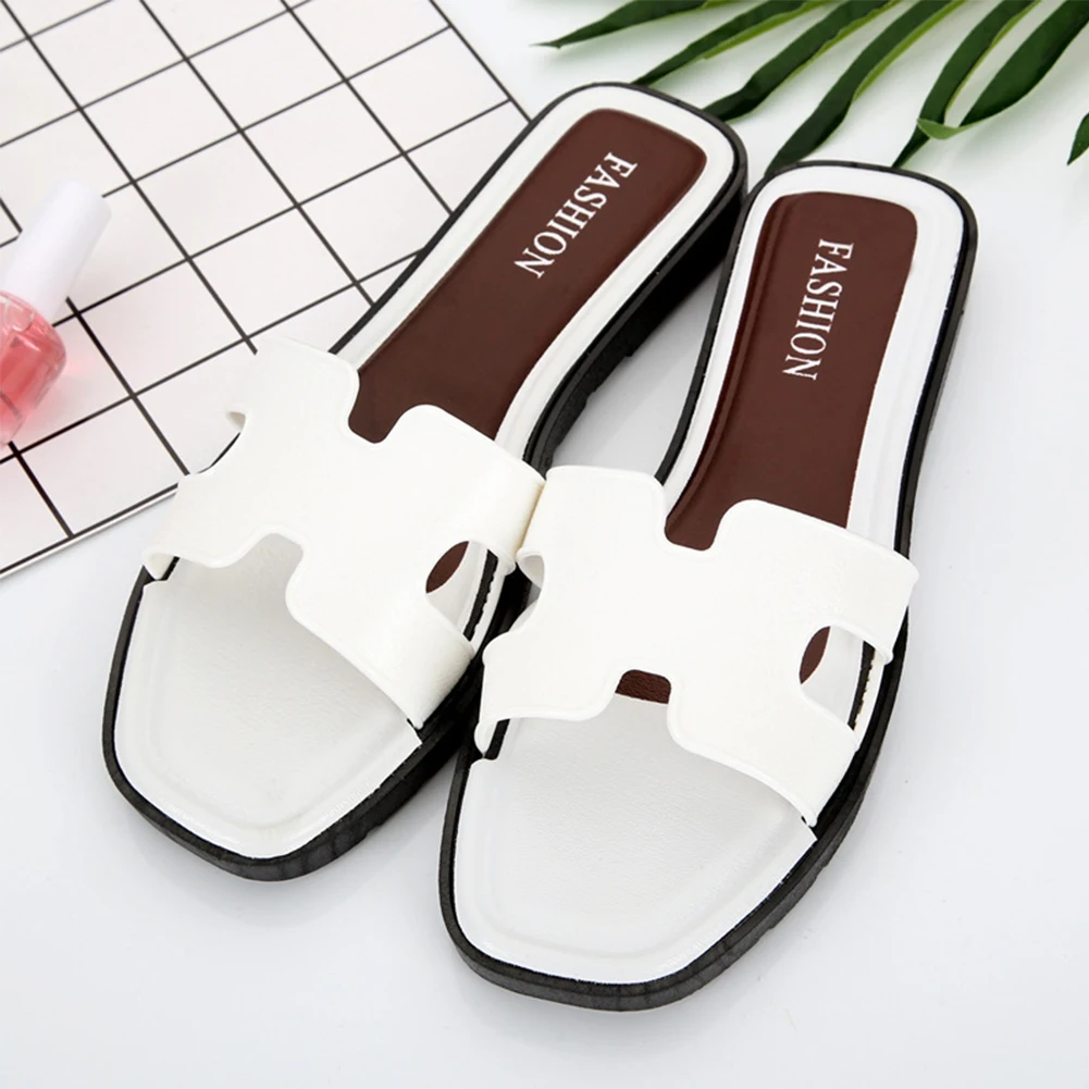 Сандалии на плоской подошве кожаные повседневные шлепанцы H Word Wild | Обувь