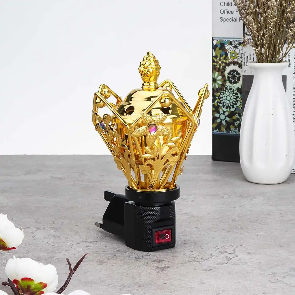 Электрическая горелка ладана для эфирных масел Цветочный декор настольная лампа