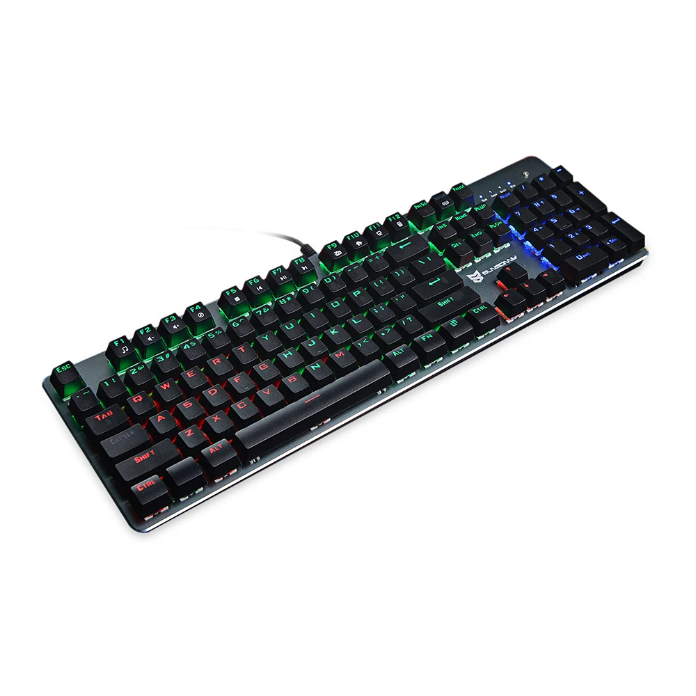 SUNSONNY S-J1 проводной Механическая игровая клавиатура светодиодный Подсветка 104