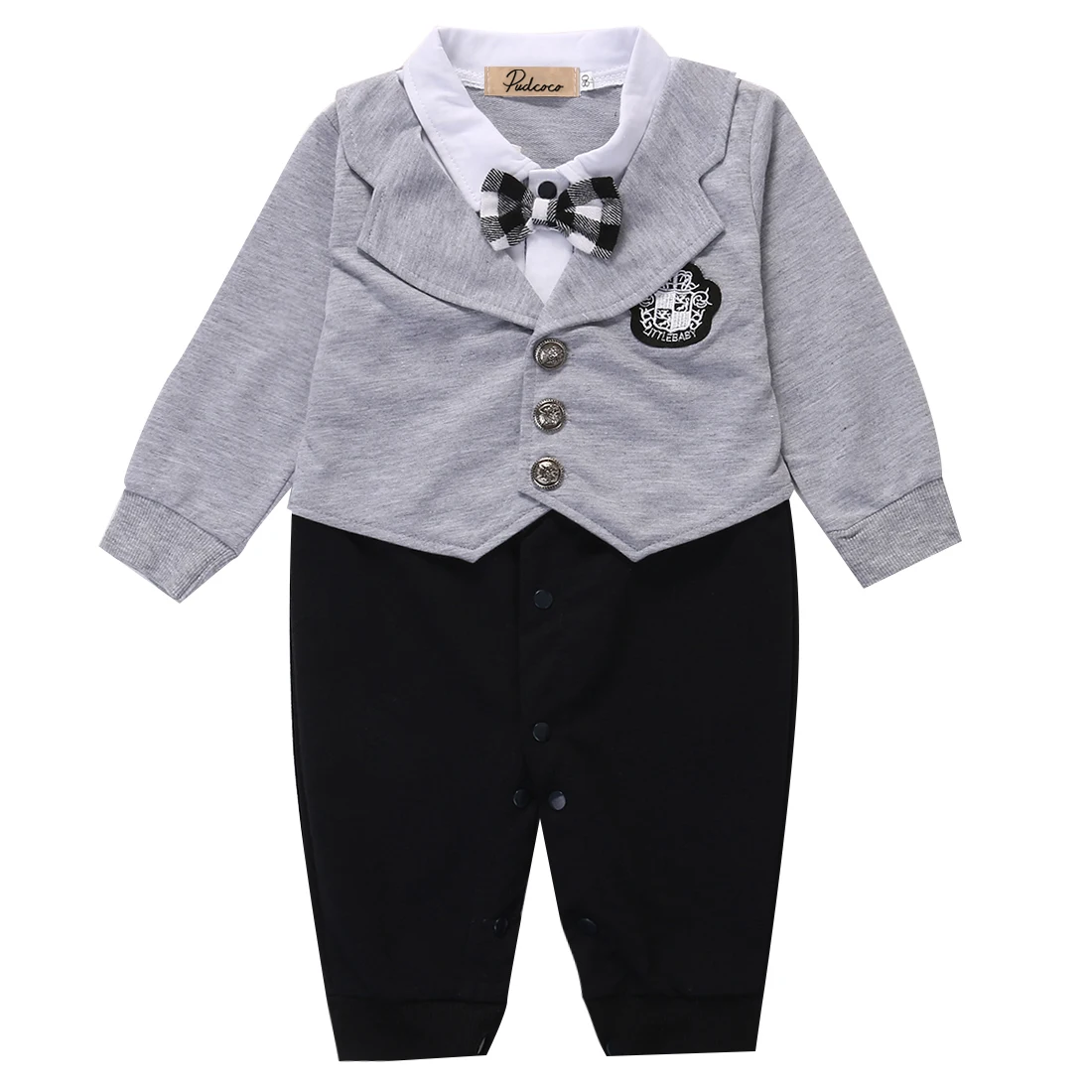 

Pudcoco Boy Jumpsuits 0-24M Infant Baby Boy Party Gentleman Clothes Romper Jumpsuit Outfit Suit