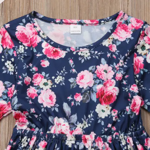 New Arrival NewbornToddler Infant Kids Baby Girls Dress Floral Cotton O-neck Popular Princess Party Autumn Casual Dresses | Детская