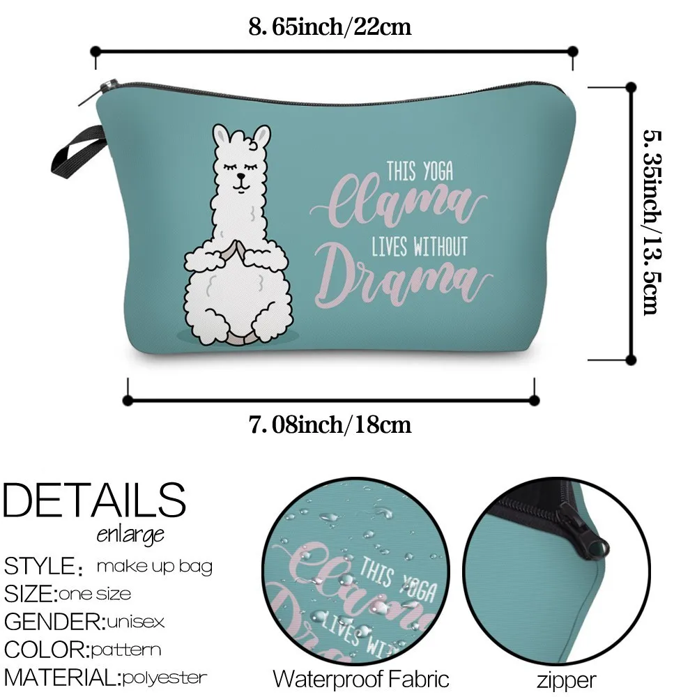 

Deanfun Cute Printing Llama Cosmetic Bags Waterproof Makeup Bag Travel Organizer Storage Gift Dropshipping 51433