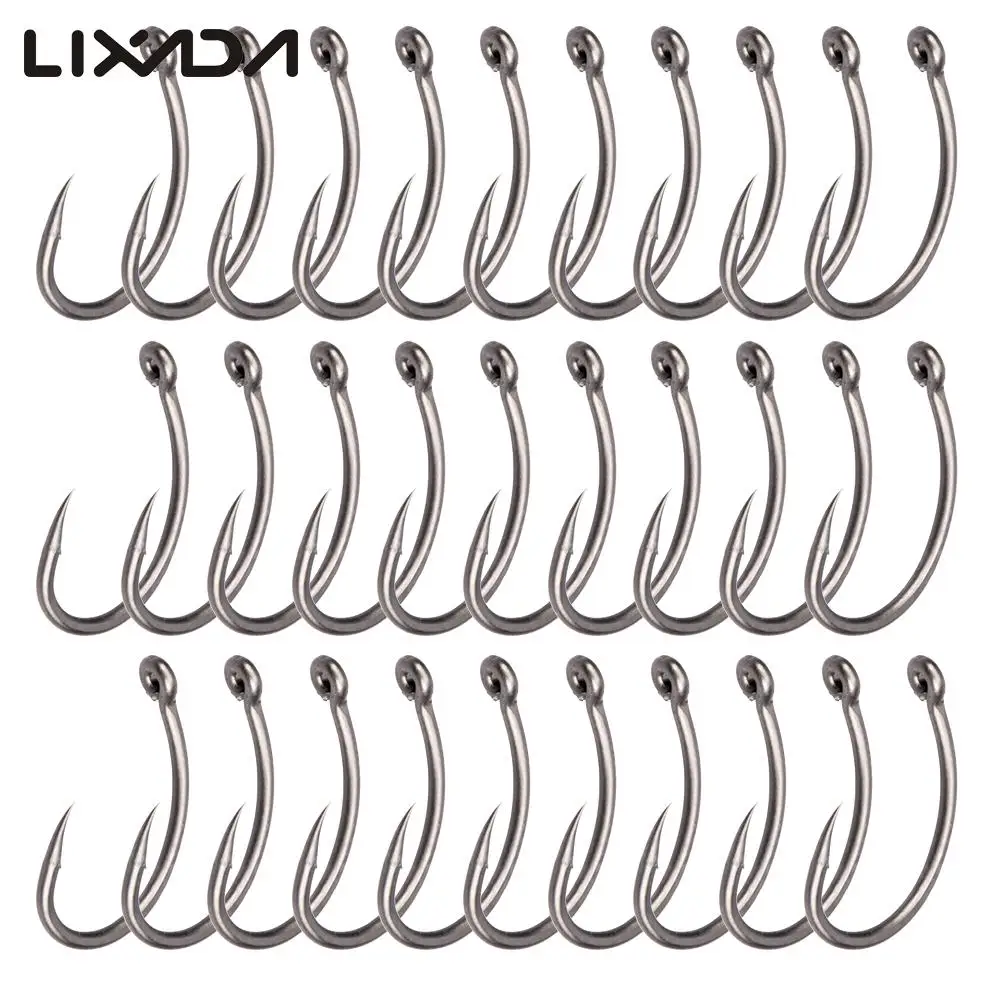 Lixada 30 шт./лот рыболовные кривые Крючки 6 #/8 #/10 # PEFT колючие Карп снасти