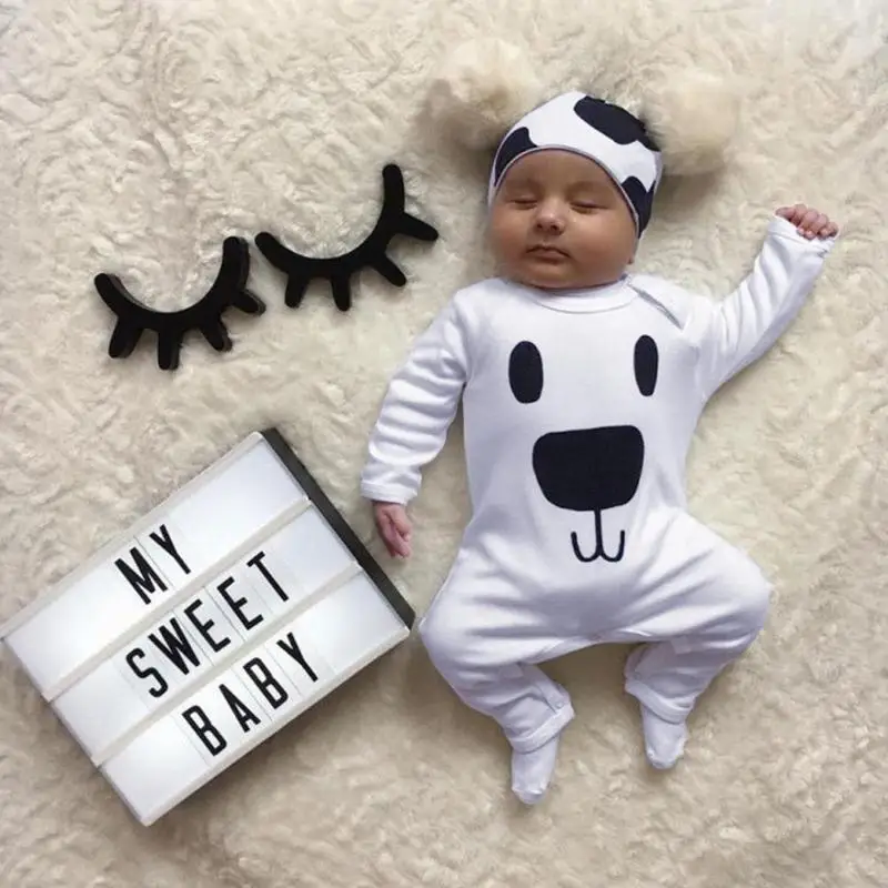 Милый комплект одежды для малышей Детский комбинезон с длинными рукавами и
