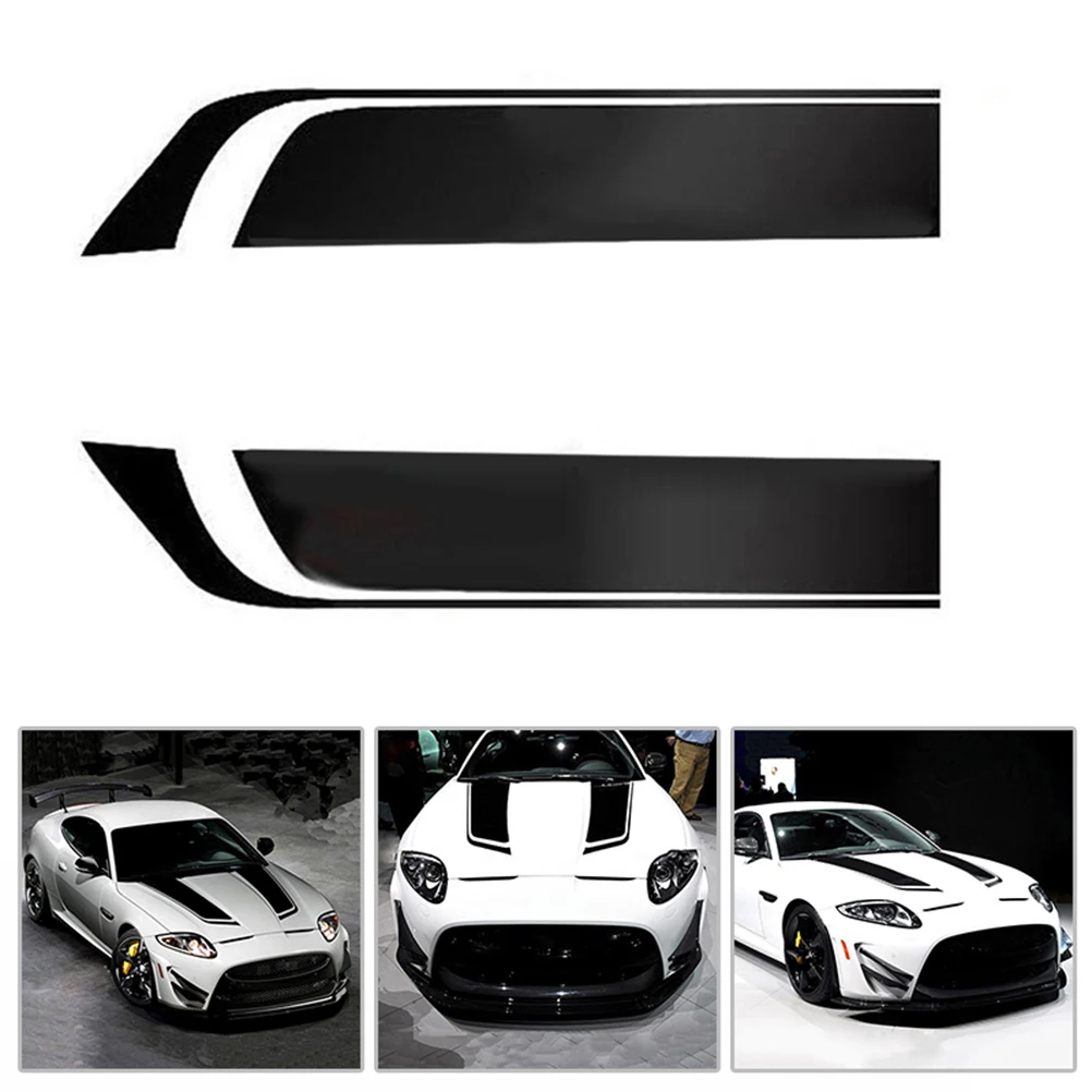 

Universal 2Pcs Auto Car Hood Stripes Sticker Racing Sports Vinyl Decals DIY Bonnet Decoration
