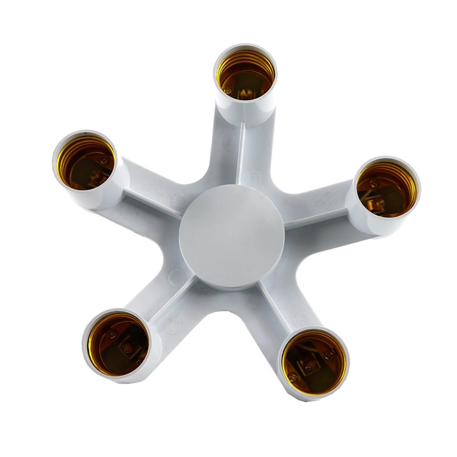

5 In 1 LED Lamp Bulbs Socket Splitter Adapter Holder Base E27 to E27 For Photo Studio White Color Long LifespansJQ