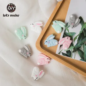 3 шт., силиконовые бусины-кролики для прорезывания зубов