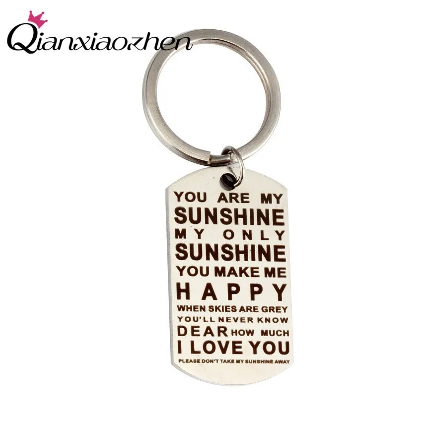 Qianxiaozhen YOU ARE MY SUNSHINE ONLY Keychain Boyfriend Gift Valentine's Day Birthday Favors Present Girfriend | Дом и сад