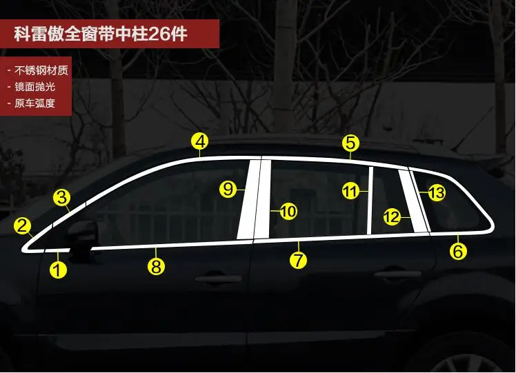 Украшение для стекла автомобиля из нержавеющей стали автомобильные аксессуары