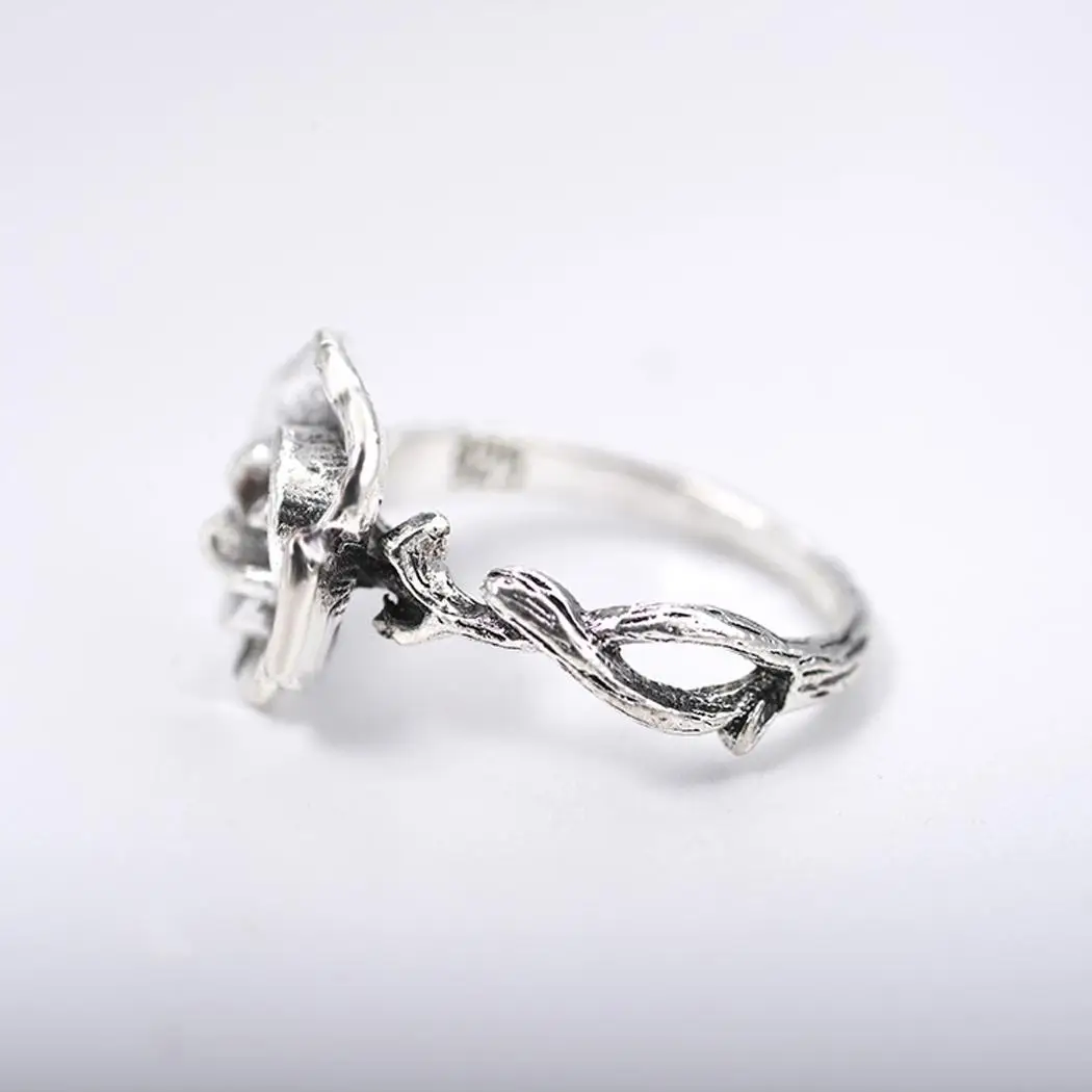 Для женщин Мода Винтаж Стиль Платины 6 г гравировкой повседневное Роза кольцо с