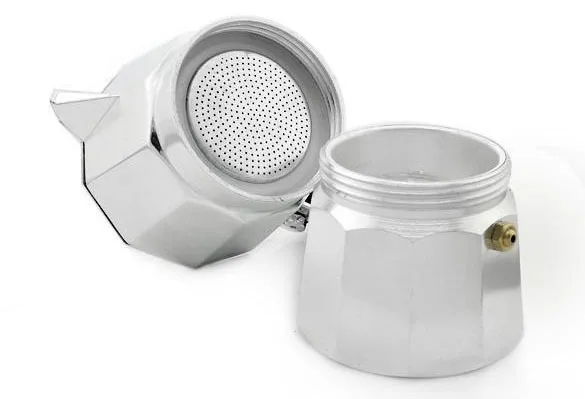 Легкая итальянская портативная Кофеварка Moka из алюминия с фильтром для быстрого