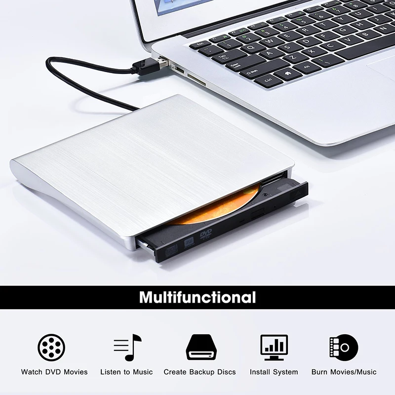 Внешний DVD привод USB 3 0 CD/DVD RW горелки оптический для ноутбука ПК настольный