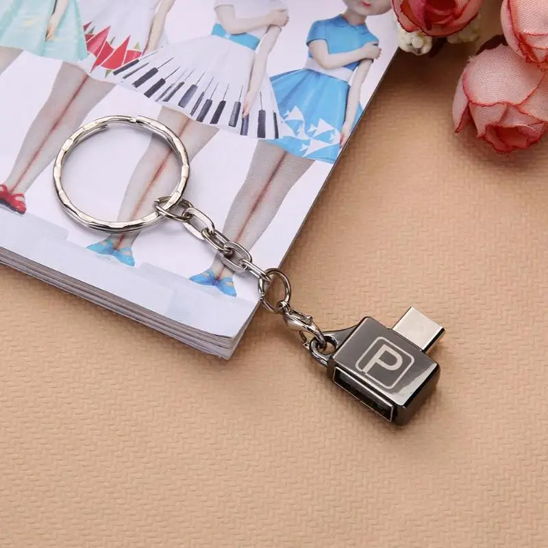 Маленькое кольцо для ключей Тип металлический корпус USB2.0 женский C Male Порты и