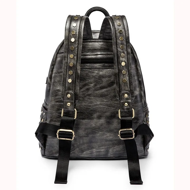 Модный Индивидуальный мужской рюкзак с заклепками медаль из искусственной кожи