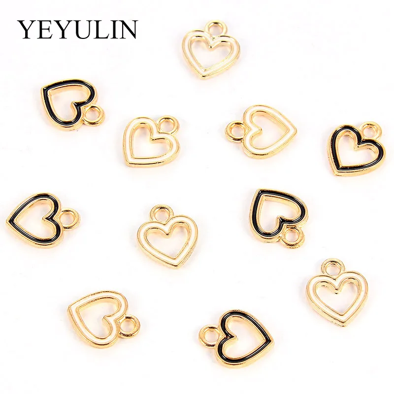 10 шт./лот очаровательные серьги подвески из цинкового сплава с маленьким белым и