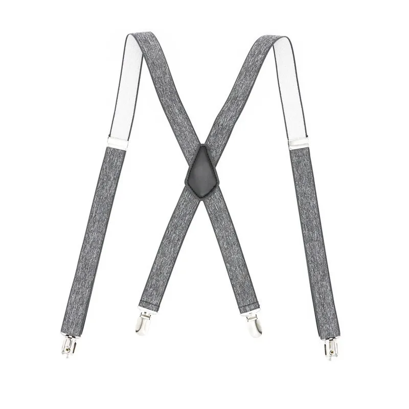 Men 4 Clips Braces X-back High Elastic Business Gift Suspenders Men's Fashion Shirt Brace 2cm Width Casual Wear | Аксессуары для
